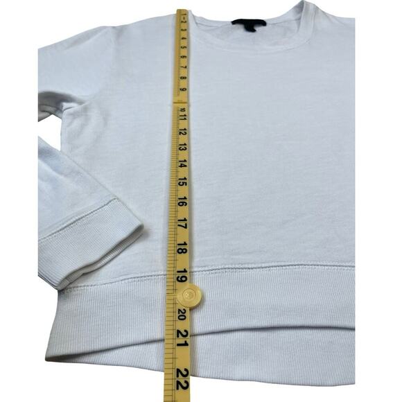 J.CREW White Crewneck Sweatshirt Size XS Preppy Coastal Classic Summer - Picture 7 of 14